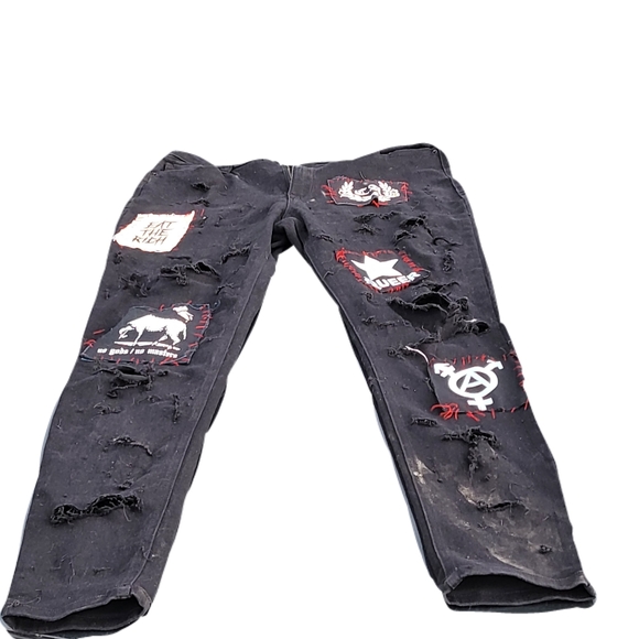 Punk crust pants ACAB queer unisex size 11/medium - Picture 2 of 7